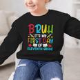 Bruh It's My First Day Of Junior Back To School Graphic Kid Sweatshirt