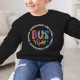 Bus Driver Aide Back To School Bus Driver Tie Dye Graphic Kid Sweatshirt