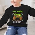 First Day Of 1st Grade Level Begins Back To School Boy Graphic Kid Sweatshirt First Day Of 1st Grade Level Begins Back To School Boy Graphic Kid Sweatshirt