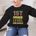 First Day Of 1st Grade Level Unlocked Back To School For Boy Graphic Kid Sweatshirt