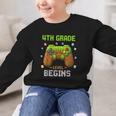First Day Of 4th Grade Level Begins Back To School Boy Graphic Kid Sweatshirt