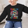 First Day Back To School 1st Grade Boys Football Dinosaur Graphic Kid Sweatshirt