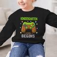 First Day Of Kindergarten Level Begins Back To School Graphic Kid Sweatshirt First Day Of Kindergarten Level Begins Back To School Graphic Kid Sweatshirt