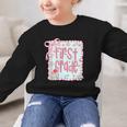 First Grade Coquette Bow Pink Preppy Back To School Girls Graphic Kid Sweatshirt First Grade Coquette Bow Pink Preppy Back To School Girls Graphic Kid Sweatshirt