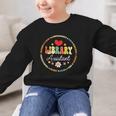 Groovy Librarian School Library Assistant Day Back To School Graphic Kid Sweatshirt Groovy Librarian School Library Assistant Day Back To School Graphic Kid Sweatshirt