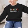 Groovy Parent Educator Back To School Graphic Kid Sweatshirt Groovy Parent Educator Back To School Graphic Kid Sweatshirt
