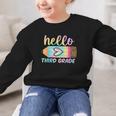 Hello Third Grade Back To School Pencil Tie Dye 3rd Grade Graphic Kid Sweatshirt