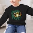 Leaping Into Pre-K Jumping Tree Frog Back To School Fun Graphic Kid Sweatshirt Leaping Into Pre-K Jumping Tree Frog Back To School Fun Graphic Kid Sweatshirt
