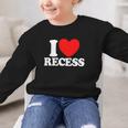 I Love Recess Red Heart Back To School Kids Recess Graphic Kid Sweatshirt