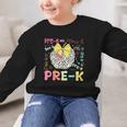 Pre-K Typography First Day Back To School Leopard Apple Graphic Kid Sweatshirt Pre-K Typography First Day Back To School Leopard Apple Graphic Kid Sweatshirt