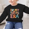 In My Principal Era Retro Groovy Back To School Principal Graphic Kid Sweatshirt