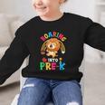 Roaring Into Pre-Kindergarten Lion Pre K Back To School Graphic Kid Sweatshirt Roaring Into Pre-Kindergarten Lion Pre K Back To School Graphic Kid Sweatshirt