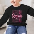 Senior 2025 Coquette Pink Bow Class Of 2025 Back To School Graphic Kid Sweatshirt