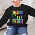 Straight Into 4th Grade Fourth Grade Back To School Graphic Kid Sweatshirt Straight Into 4th Grade Fourth Grade Back To School Graphic Kid Sweatshirt