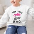 Born To Riding Forced To Go To School Back To School Graphic Kid Sweatshirt Born To Riding Forced To Go To School Back To School Graphic Kid Sweatshirt