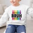 BRUH Back To School Colorful Crayons First Day Of School Graphic Kid Sweatshirt BRUH Back To School Colorful Crayons First Day Of School Graphic Kid Sweatshirt