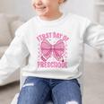 First Day Of Preschool Coquette Bow Back To School Girls Graphic Kid Sweatshirt First Day Of Preschool Coquette Bow Back To School Girls Graphic Kid Sweatshirt