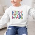 First Grade Back To School Happy First Day Of School Graphic Kid Sweatshirt First Grade Back To School Happy First Day Of School Graphic Kid Sweatshirt