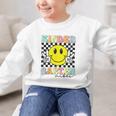 Girls Kindergarten Vibes Smile Face Back To School Kinder Graphic Kid Sweatshirt Girls Kindergarten Vibes Smile Face Back To School Kinder Graphic Kid Sweatshirt