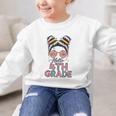 Hello 4th Grade Messy Bun Hair Back To School Girls Graphic Kid Sweatshirt Hello 4th Grade Messy Bun Hair Back To School Girls Graphic Kid Sweatshirt