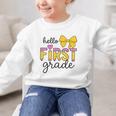 Hello First Grade For Girls Boys Cute Back To School Pencil Graphic Kid Sweatshirt