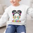 Hello Preschool Messy Bun Tie Dye Back To School Girls Kids Graphic Kid Sweatshirt