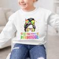 Little Miss Preschool Messy Bun Tie Dye Back To School Girls Graphic Kid Sweatshirt Little Miss Preschool Messy Bun Tie Dye Back To School Girls Graphic Kid Sweatshirt