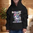 4th Grade Back To School First Day Girls Rollin Unicorn Graphic Kid Hoodie