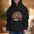 Back To School Shirt Rainbow Happy First Day Of Pre-K Graphic Kid Hoodie