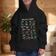 Back To School Types Of Dinosaurs Alphabet Identification Graphic Kid Hoodie Back To School Types Of Dinosaurs Alphabet Identification Graphic Kid Hoodie