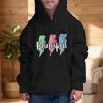 Checkered Principal Lightning Bolt Back To School Graphic Kid Hoodie