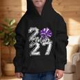 Class Of 2027 Cheer Purple Senior 2027 Back To School Graphic Kid Hoodie Class Of 2027 Cheer Purple Senior 2027 Back To School Graphic Kid Hoodie