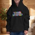 Colorful School Secretary Back To School Rainbow Graphic Kid Hoodie Colorful School Secretary Back To School Rainbow Graphic Kid Hoodie