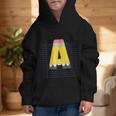 Cute Yellow School Pencil Alphabet Letter A Back To School Graphic Kid Hoodie