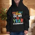 First Day Of My Last Year In Elementary Back To School Graphic Kid Hoodie First Day Of My Last Year In Elementary Back To School Graphic Kid Hoodie