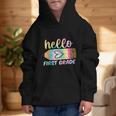 Hello First Grade Back To School Pencil Tie Dye 1st Grade Graphic Kid Hoodie