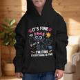 It's Fine I'm Fine Everything Is Fine Cat Back To School Graphic Kid Hoodie