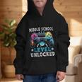 Middle School Level Unlocked Gamer First Day Back To School Graphic Kid Hoodie