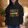 Motivational Quotes Back To School Progress Over Perfection Graphic Kid Hoodie Motivational Quotes Back To School Progress Over Perfection Graphic Kid Hoodie