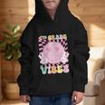 Pink 4th Grade Vibes Smile Face Back To School Fourth Grade Graphic Kid Hoodie