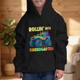 Rollin' Into Kindergarten Monster Car Back To School Boys Graphic Kid Hoodie Rollin' Into Kindergarten Monster Car Back To School Boys Graphic Kid Hoodie