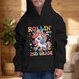 Second Grade Back To School First Day Girls Rollin Unicorn Graphic Kid Hoodie Second Grade Back To School First Day Girls Rollin Unicorn Graphic Kid Hoodie