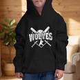 Wolves Baseball Back To School Spirit Graphic Kid Hoodie