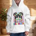 Back To School Bruh I'm In 2nd Grade Cute Girls Messy Bun Graphic Kid Hoodie