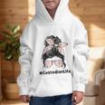 Custodian Life Messy Bun Hair Glasses Leopard Back To School Graphic Kid Hoodie