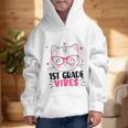 Cute 1st Grade Vibes Cat Kitten Lover Back To School Girls Graphic Kid Hoodie Cute 1st Grade Vibes Cat Kitten Lover Back To School Girls Graphic Kid Hoodie