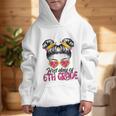 First Day Of 6th Grade Messy Hair Bun Girl Back To School Graphic Kid Hoodie