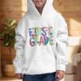 First Grade Back To School Happy First Day Of School Graphic Kid Hoodie First Grade Back To School Happy First Day Of School Graphic Kid Hoodie