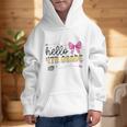 Hello 4th Grade Girls Coquette Fourth Grade Back To School Graphic Kid Hoodie Hello 4th Grade Girls Coquette Fourth Grade Back To School Graphic Kid Hoodie