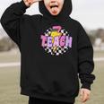 Retro Checkered Teach Pencil Lightning Back To School Graphic Kid Hoodie Retro Checkered Teach Pencil Lightning Back To School Graphic Kid Hoodie